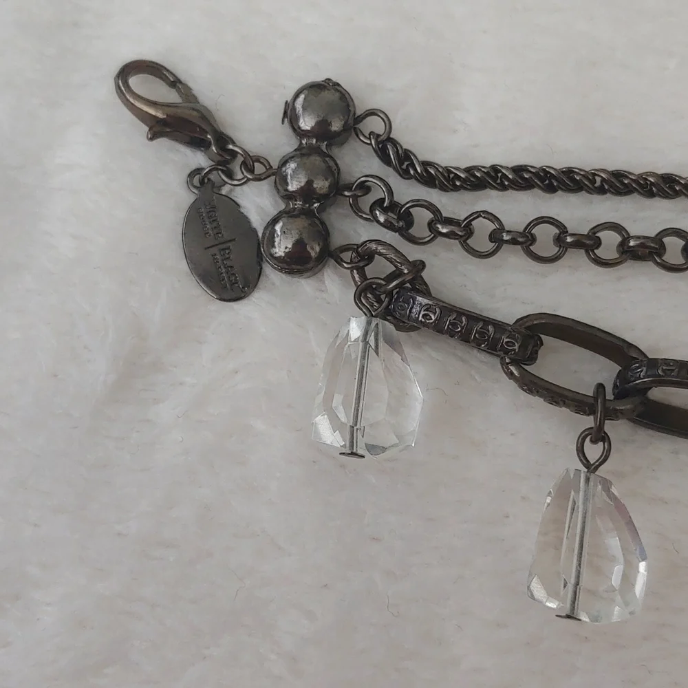 SALE: White House Black Market Triple Chain Bracelet with Dangling Crystals - Picture 7 of 7